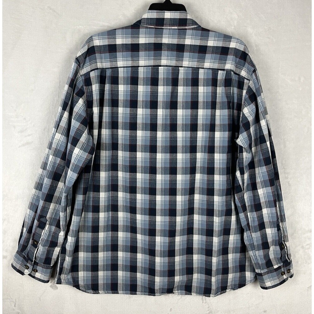 CARHARTT Shirt Men 2XL Blue Relaxed Fit Chest Pocket Long Sleeve Cotton Workwear - Picture 3 of 12